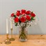 12 Long Stem Red Roses & Gypsophila Hand Tied Bouquet Alternative Image
