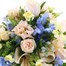 Pastel Blue and Peach Hat Box Floral Arrangement Alternative Image