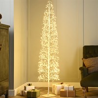 Festive 4ft (1.2m) Slim White LED Twig Christmas Tree (P060961)