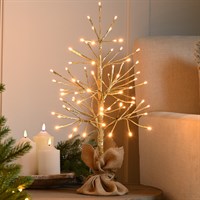 Festive 2ft (60cm) Champagne Twig Christmas Tree With Trad Warm White LED (P031060)
