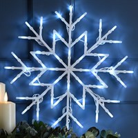 Festive 34cm White LED Light Up Christmas Snowflake (P056425)