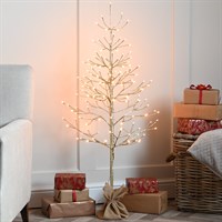 Festive 4ft (120cm) Champagne Twig Christmas Tree With Trad Warm White LED (P031062)