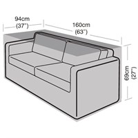 Garland 2 Seater Large Garden Furniture Sofa Cover Black (W1658)