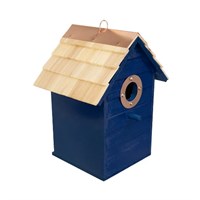 Panacea Lake & Cabin Woodland Series Colourful Bird House - Blue (25498)