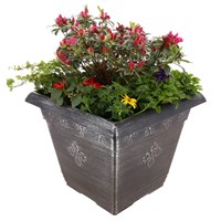Planted Medley Square 14 Inches Outdoor Bedding Container - Summer