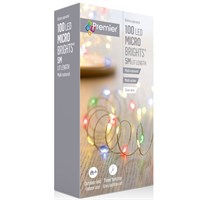 Premier 100 Multi Coloured LED Battery Operated Microbrights Christmas String Lights (LB151210M)